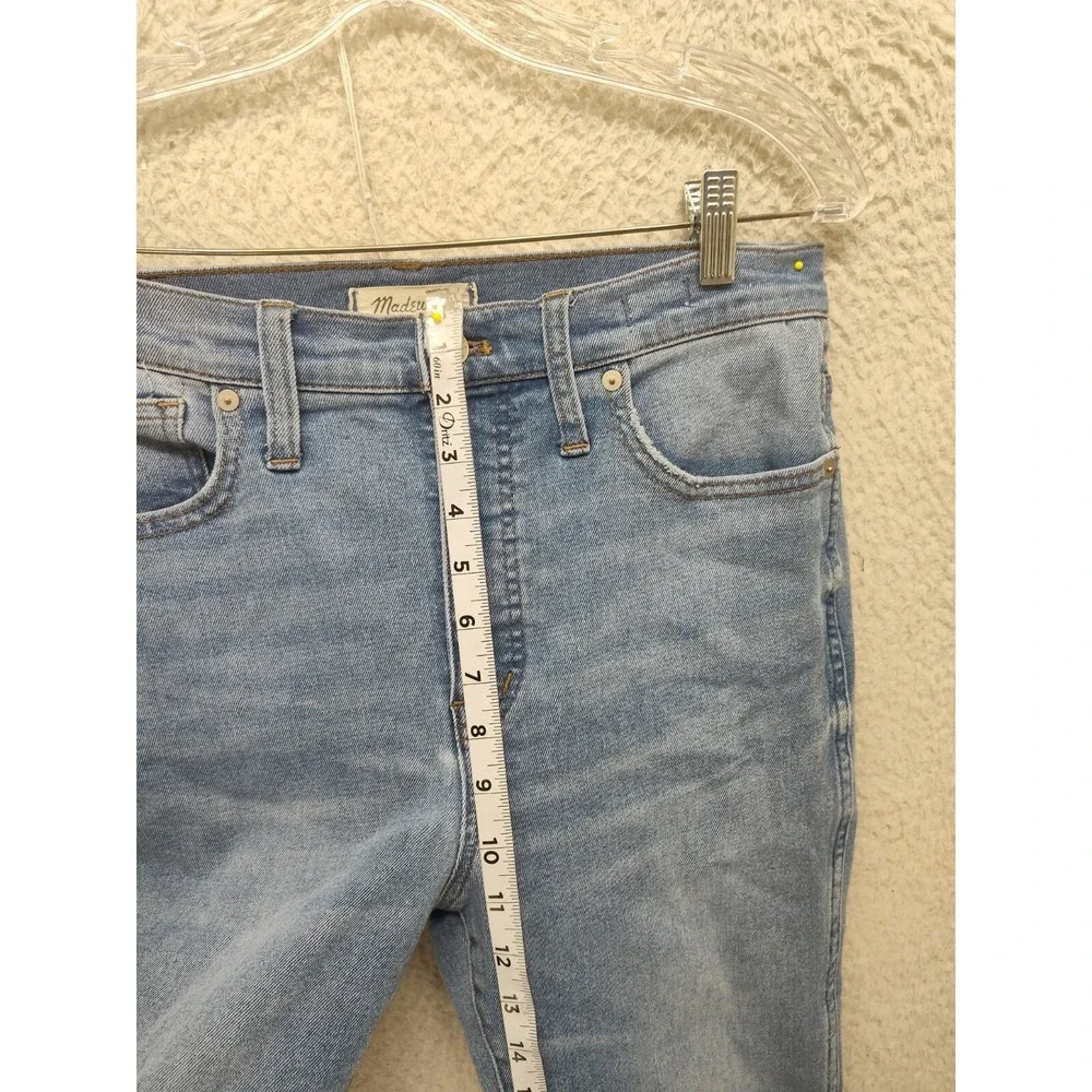 Madewell Women Jeans 33x26 Blue Cotton Blend High Rise Straight Leg Regular Fit
